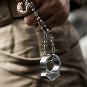 Stainless steel alloy tungsten steel EDC tool, women's self-defense ring, men's necklace pendant, window breaker