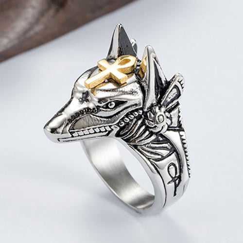 Self defense Ring Protection Jewelry Stainless Steel Retro Wolf Knuckle Ring Men's And Women's Survival