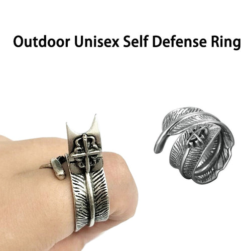 Outdoor Unisex Adult Self Defense Ring & Spike Women Anti-wolf Multifunction Invisibility Self-defense Tool Defense Finger Ring