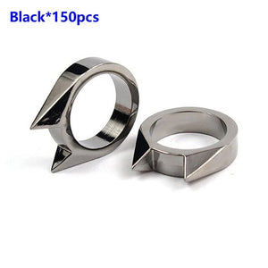 Wholesale Survival Emergency Finger Ring 150pcs/lot Outdoor Safety Protection Female Woman Self Defense Stainless Steel Breaker
