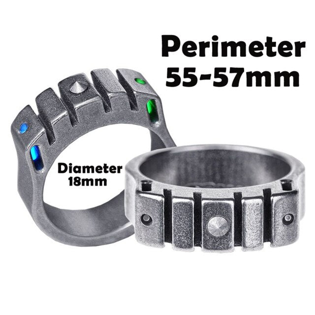 25 year light-emitting defense ring titanium alloy ring EDC tritium tube light-emitting self-defense window breaker self-defense