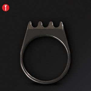 New Fashion Titanium Alloy Strong Matte Men's Self-defense Ring Exquisite And Lightweight Female Self-protection Couple Style