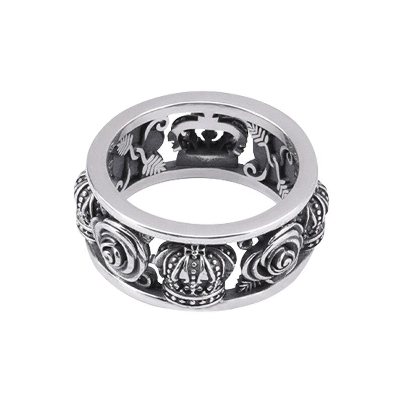 OHMMHO Men's Punk Sterling Silver Ring