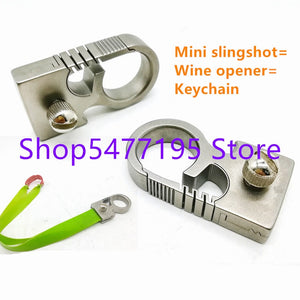Outdoor Portable Self Defense Multi-function Edc Tools Toy Bow Ring Bow Window Breaker Bottle Opener Keychain Slingshot