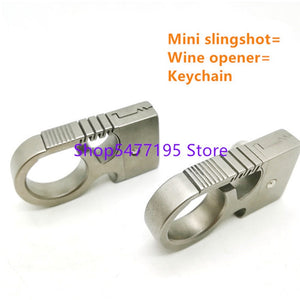 Outdoor Portable Self Defense Multi-function Edc Tools Toy Bow Ring Bow Window Breaker Bottle Opener Keychain Slingshot