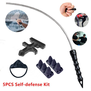 5PCS Self-defense Kit ,Tactical Whip, Defense Tool Shoe Weapon ,Self-Defense Ring Portable Finger Weapons, Sting Ring Tool