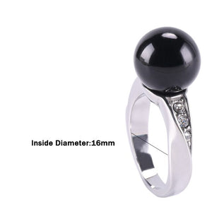 Acupuncture Ring Supplies Unisex Popular Black Gem Anti-Wolf Ring EDC Titanium Steel Self-Defense Portable Ornament Self Defense