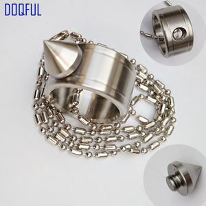 20pcs/lot Survival Weapon Finger Ring Bead Chain With Detachable Sharp End Woman Man Tactical Self Defense Tools Stainless Steel