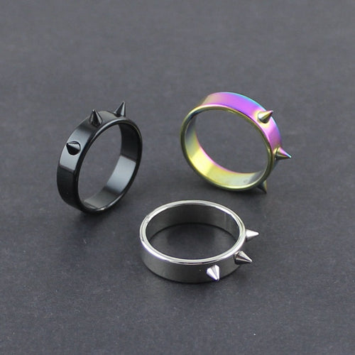 Spike Ring - Personal Self-defense Titanium Steel Men and Women Thorn Head Ring Anti-wolf Nail barbed Ring