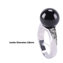 Load image into Gallery viewer, Acupuncture Ring Supplies Unisex Popular Black Gem Anti-Wolf Ring EDC Titanium Steel Self-Defense Portable Ornament Self Defense